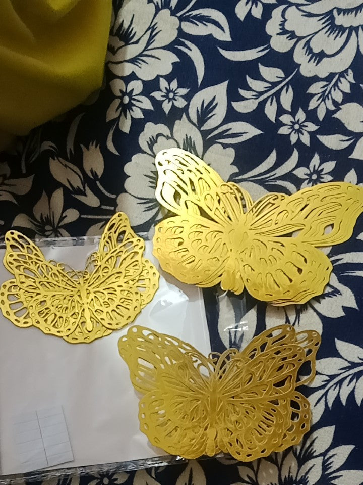 3D Butterfly Golden Wall Sticker