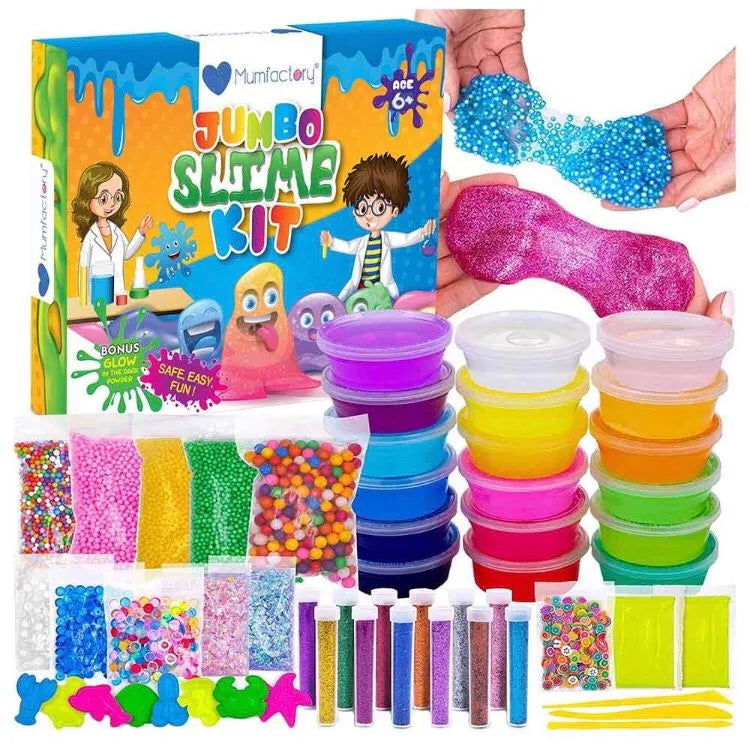 Pack of 12 slime and 6 glitter bottle