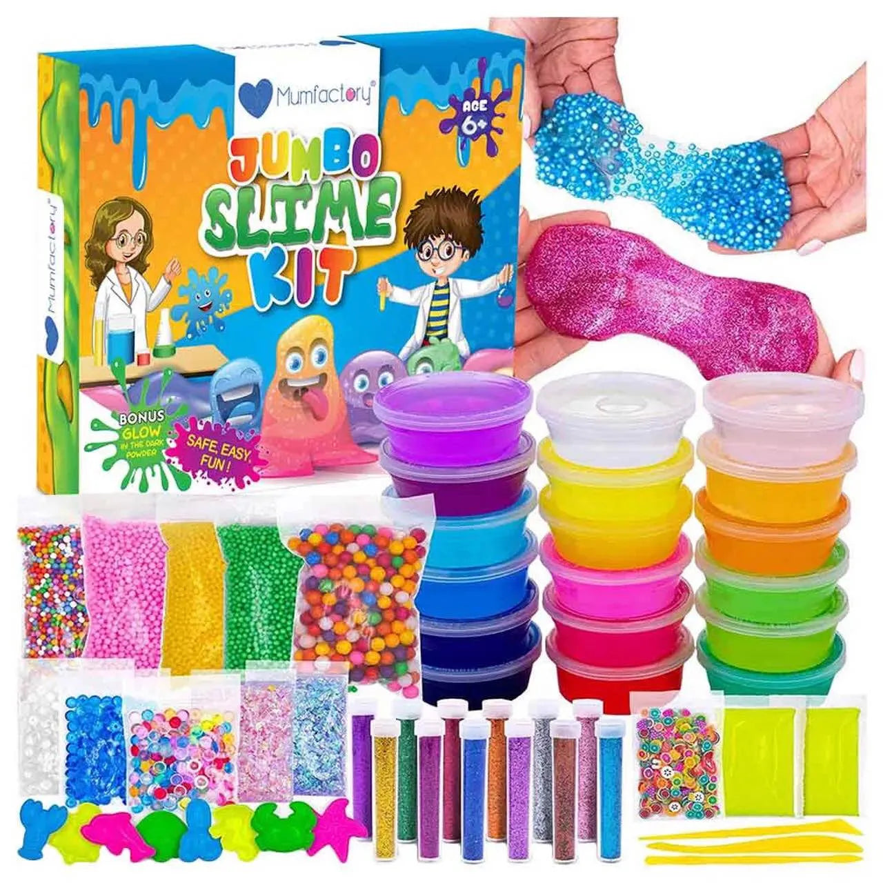 Pack of 12 slime and 6 glitter bottle