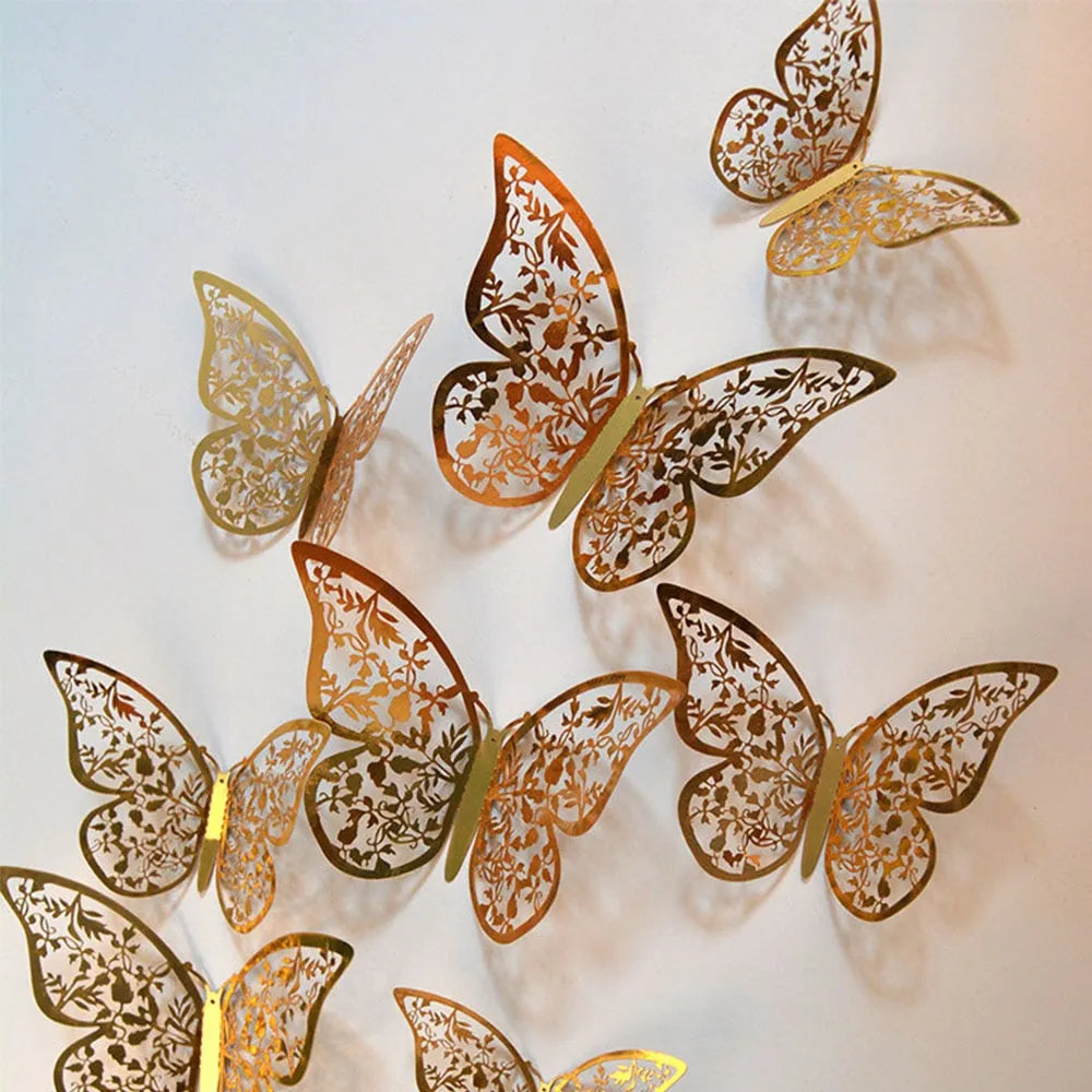 3D Butterfly Golden Wall Sticker