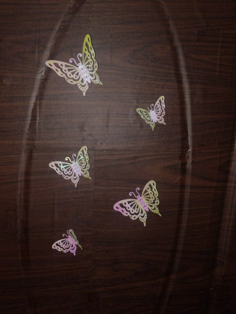 3D Butterfly Golden Wall