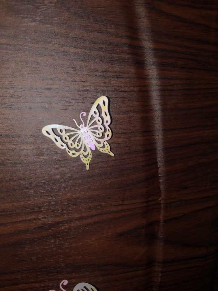 3D Butterfly Golden Wall