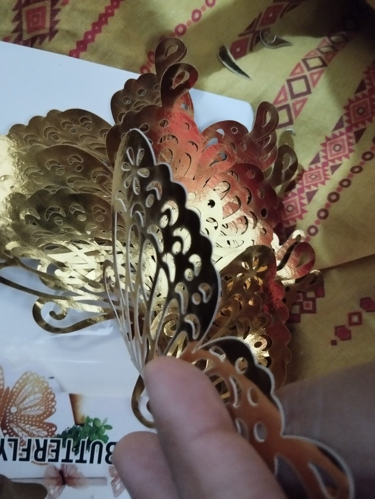 3D Butterfly Golden Wall Sticker
