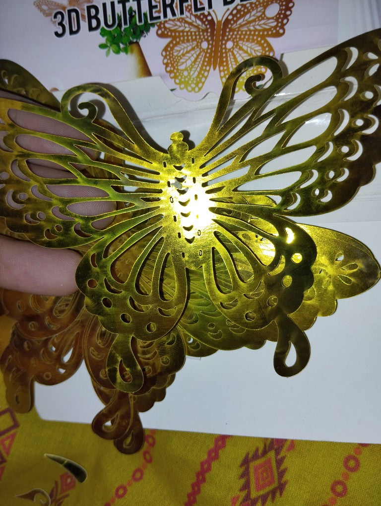 3D Butterfly Golden Wall Sticker